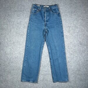 Levi's Premium Denim Jeans Womens 26(24x26) Blue Ribcage Straight Ankle Big E